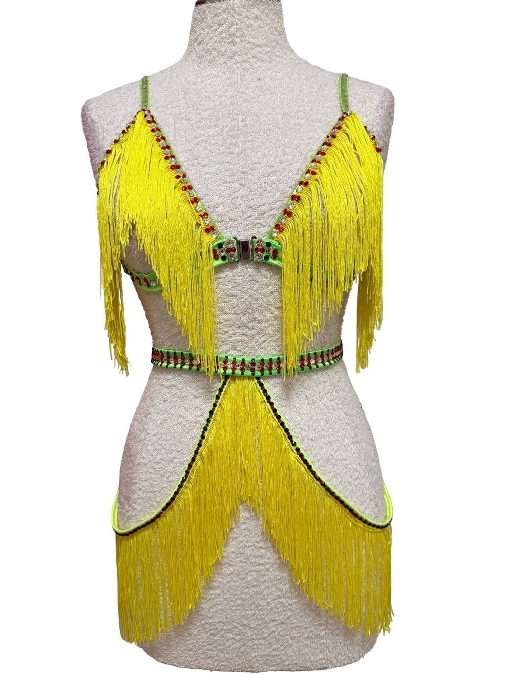Yellow Fringe Dance Two-Piece Set